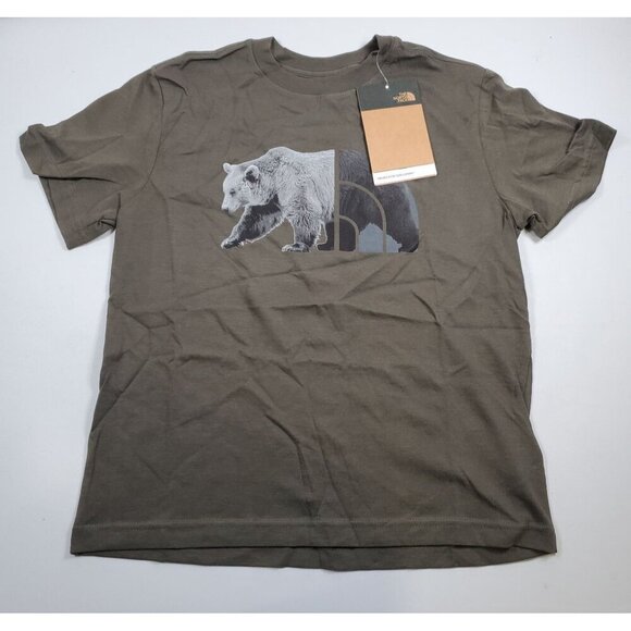 The North Face Bear Graphic Tee Overlay Shirt Top Boys Size Small NWT Crew Neck - Picture 1 of 13